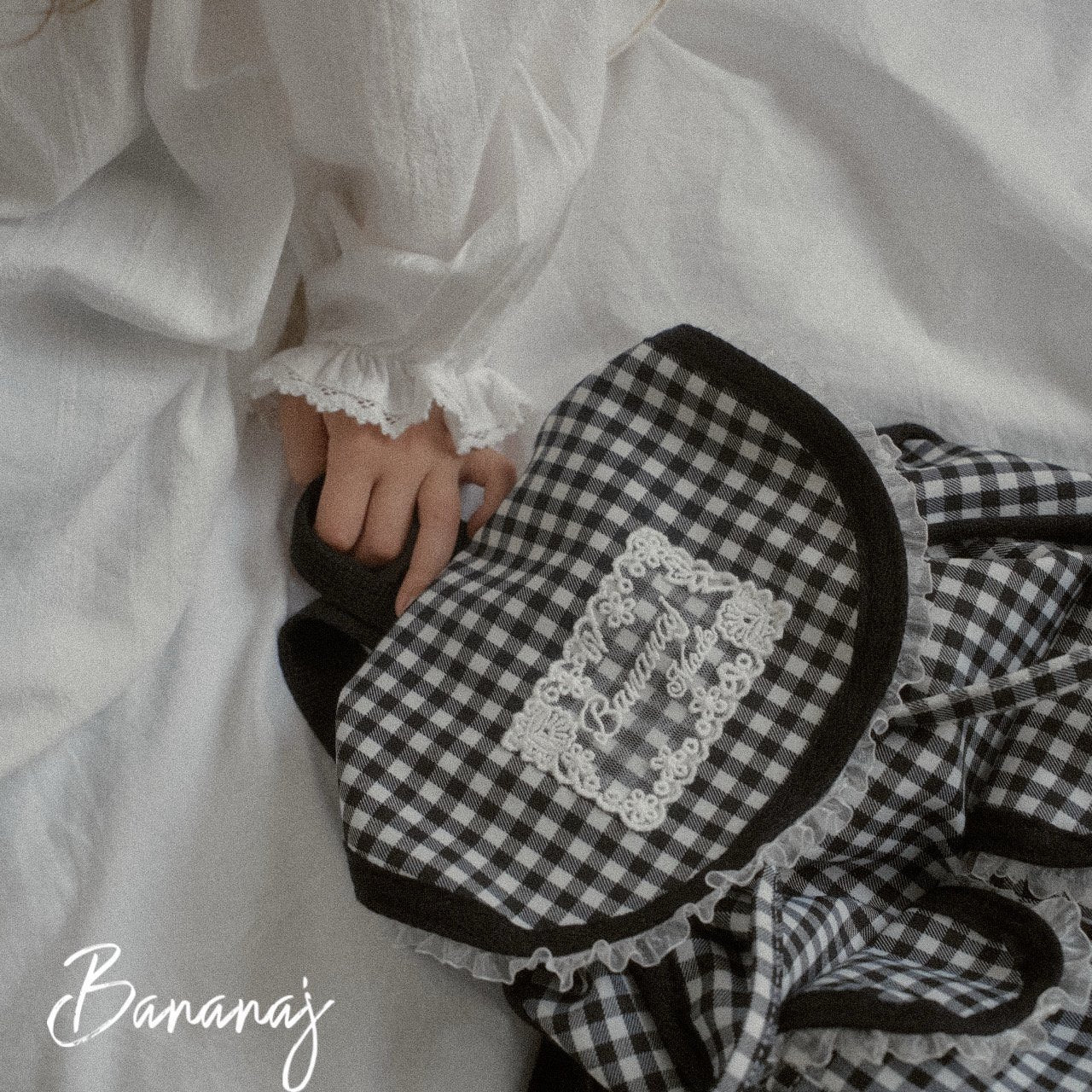 Secret Gingham backpack-banana.j-39
