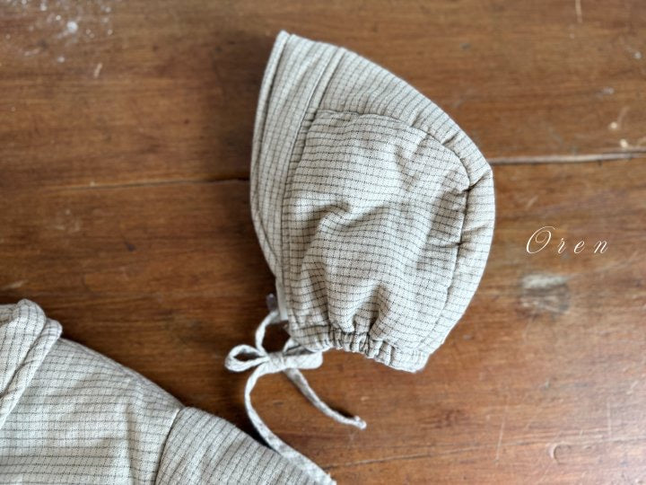 Baguette Check Padded Bonnet - OREN-24