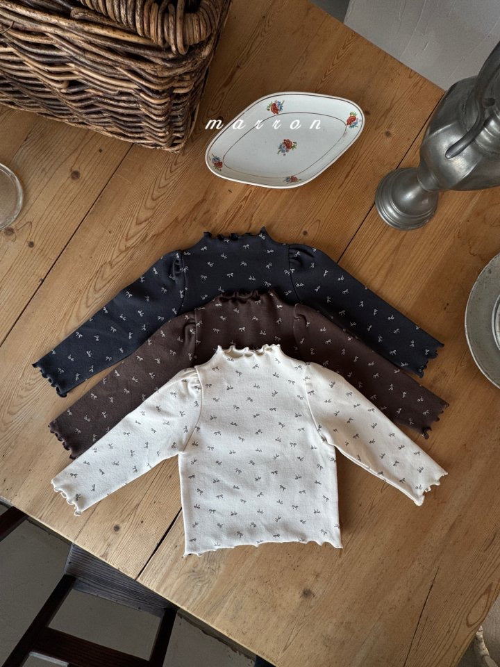 ribbon turtleneck tee-marron-28