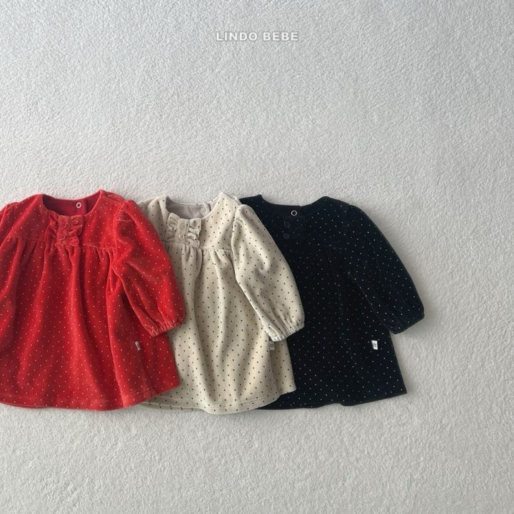 Dot Velvet Dress -LINDObebe-27