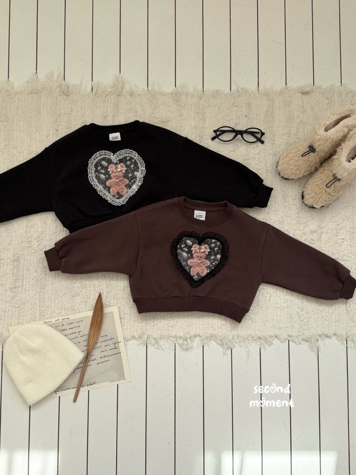 winter lace heart sweatshirt -second moment-18