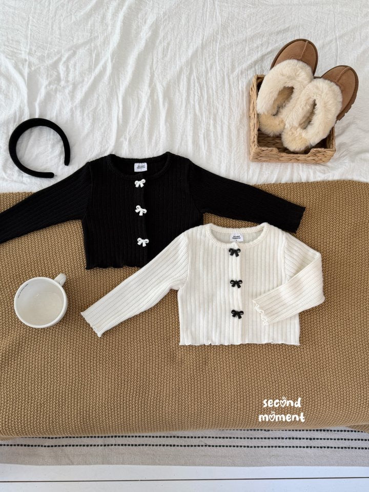 ribbon ribbed cardigan -second moment-28