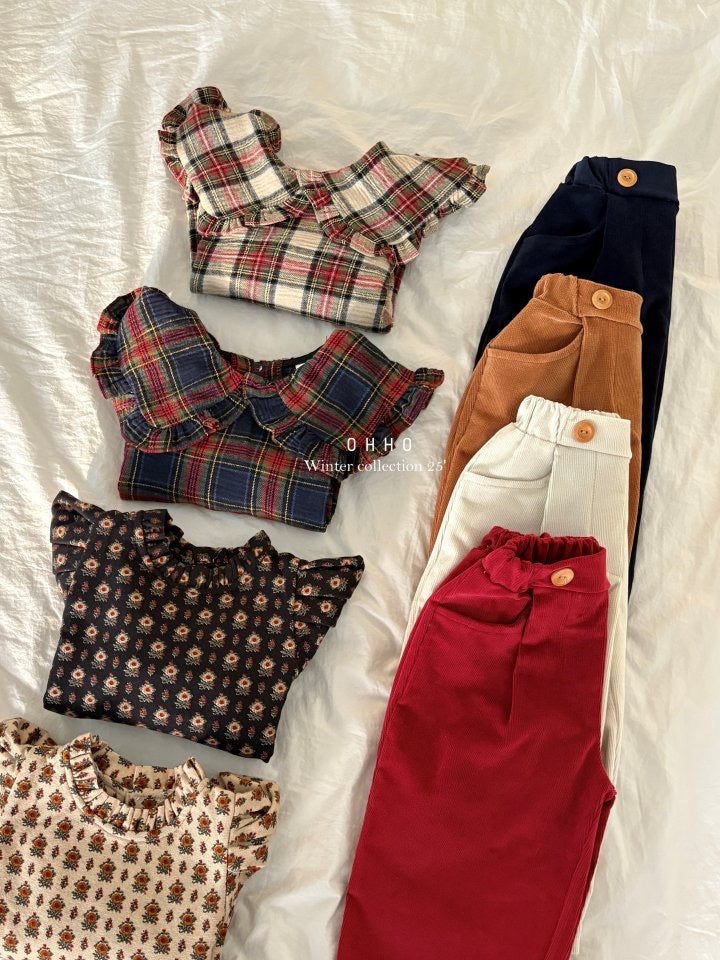 Tartan Check Collared Blouse-ohho-13