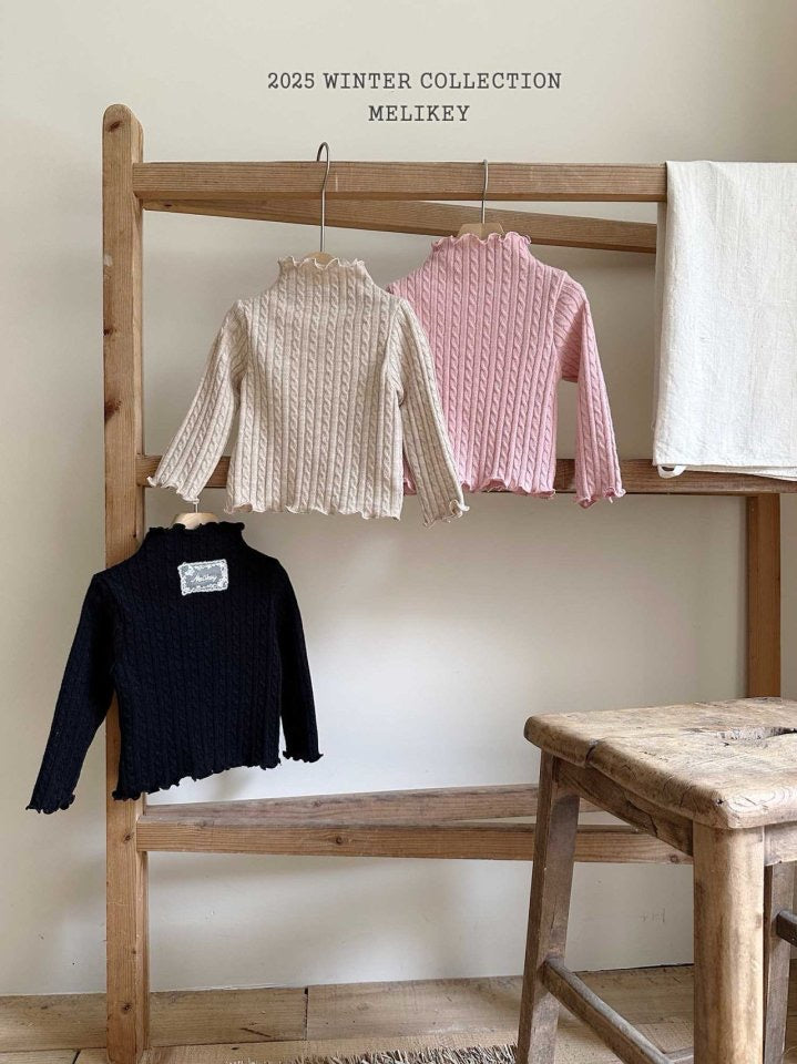 cable knit t-shirt-Melikey-2