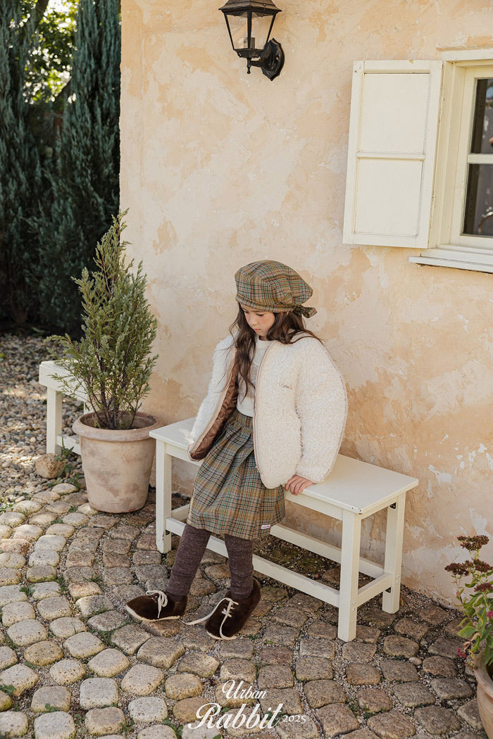 check beret ribbon pin-urban rabbit-40