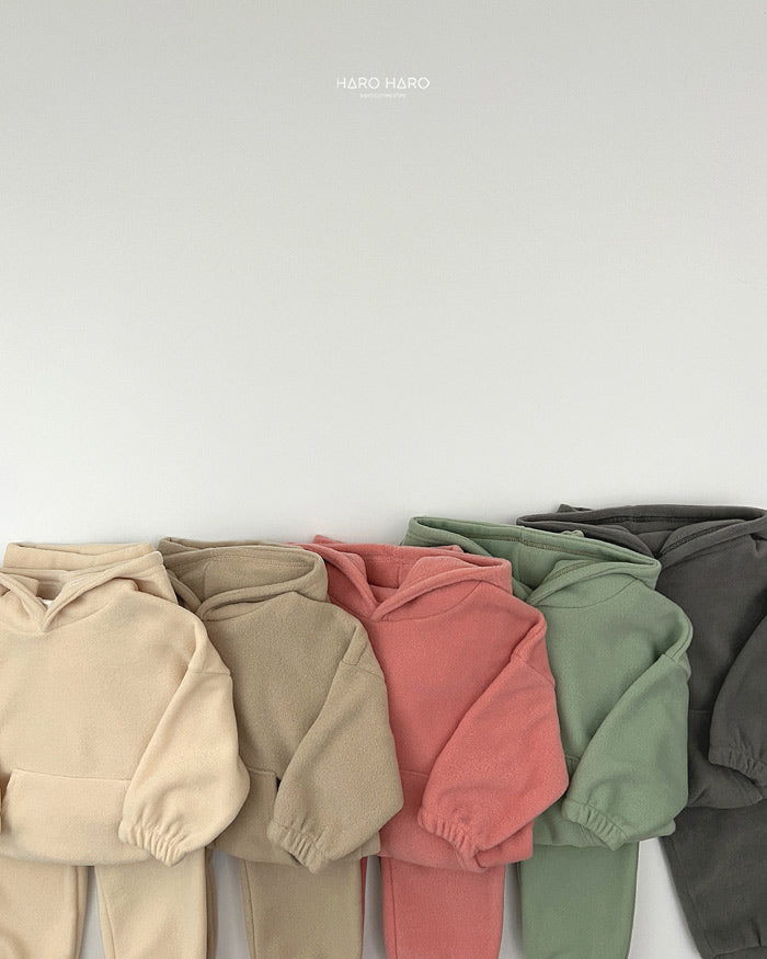 Fleece Hoodie Top-HAROHARO-002