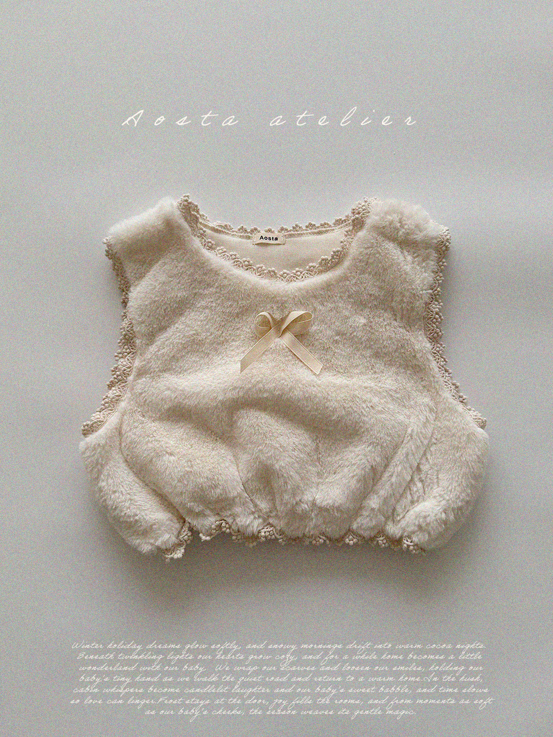 furry ribbon vest - Aosta - 58