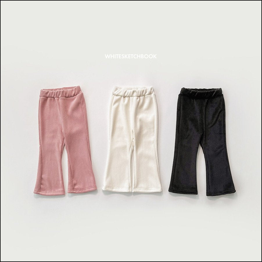 Bootcut ribbed mink pants - white sketch book -16