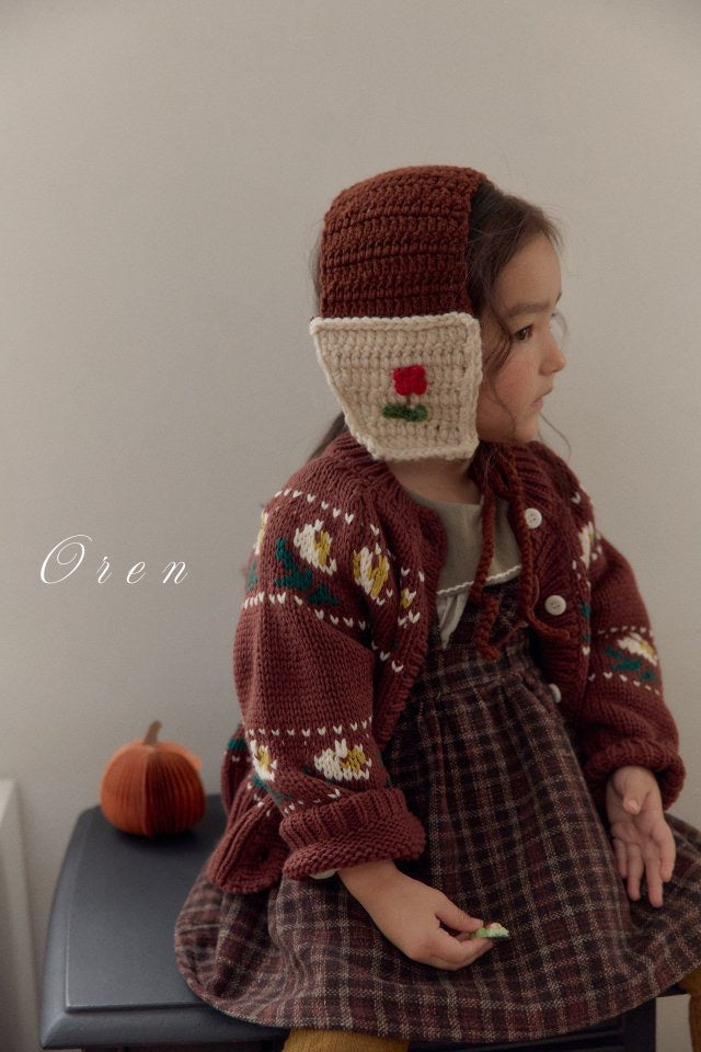 Veloty Flower Knit Cardigan - OREN-12