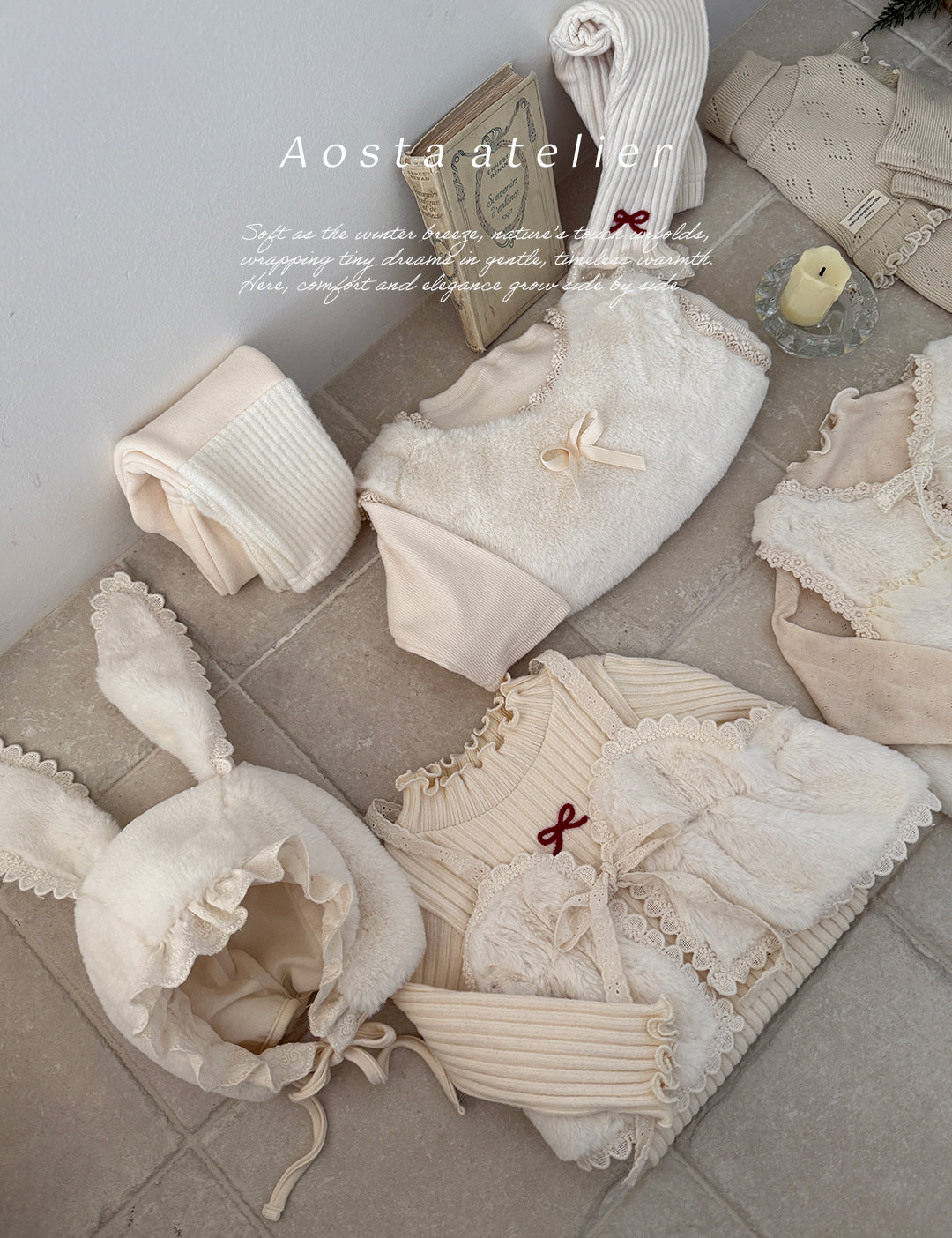 furry ribbon vest - Aosta - 58