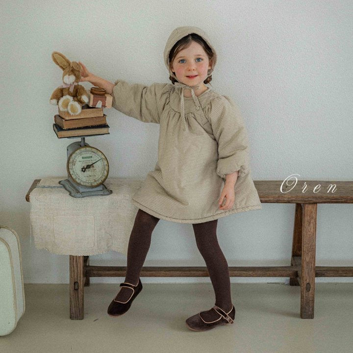 Baguette Check Padded Dress - OREN-26