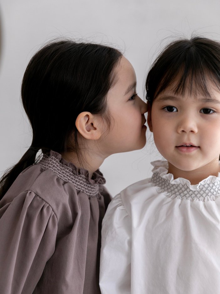 the king smock blouse -oatmeal-9