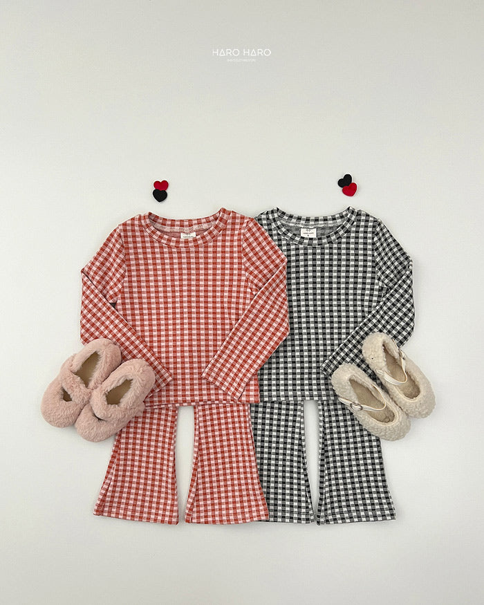 check brushed bootcut leggings - HAROHARO-21