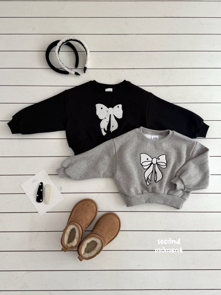 ribbon heart sweatshirt -second moment-17