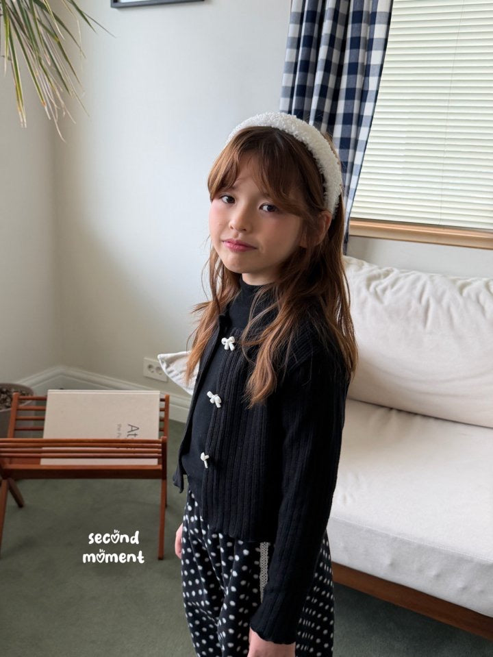 ribbon ribbed cardigan -second moment-28