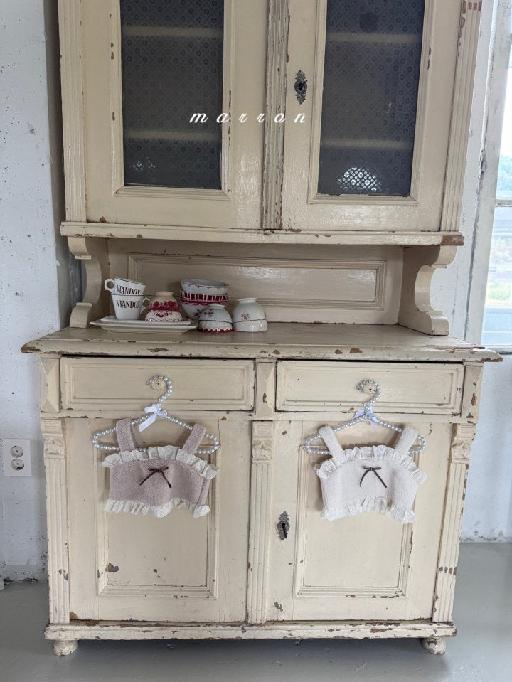 ribbon fur bustier-marron-12