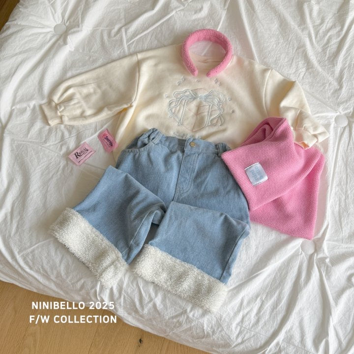 Shearling Pocket Denim Pants - ninibello-30