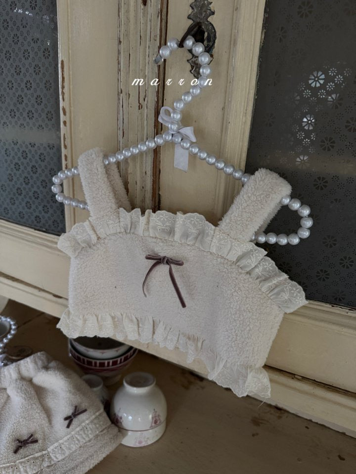 ribbon fur bustier-marron-12