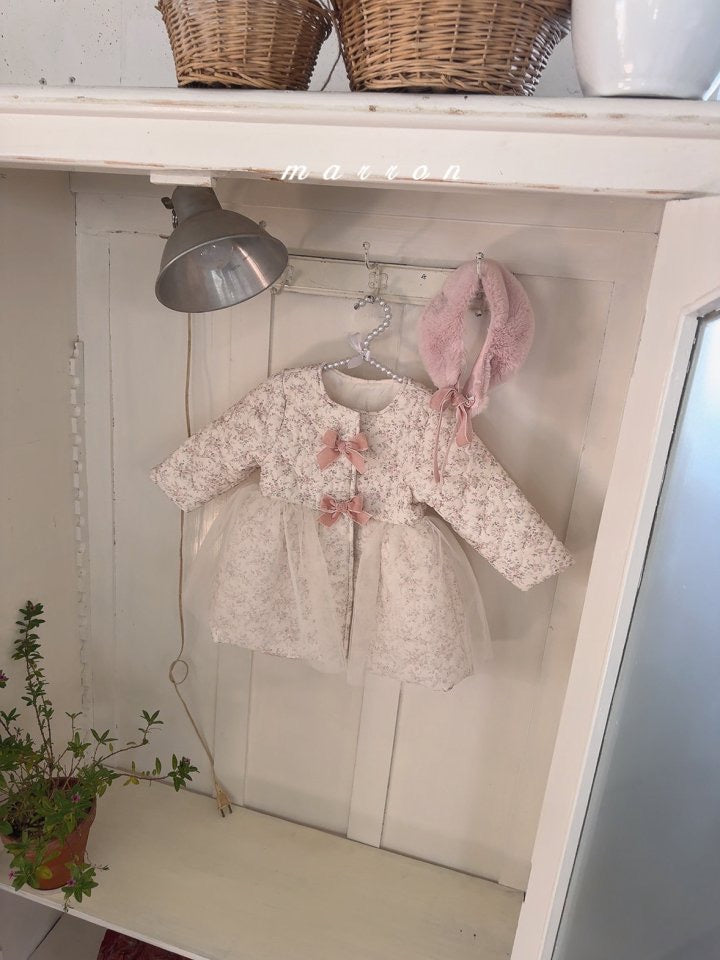 rose coat floral-marron-34