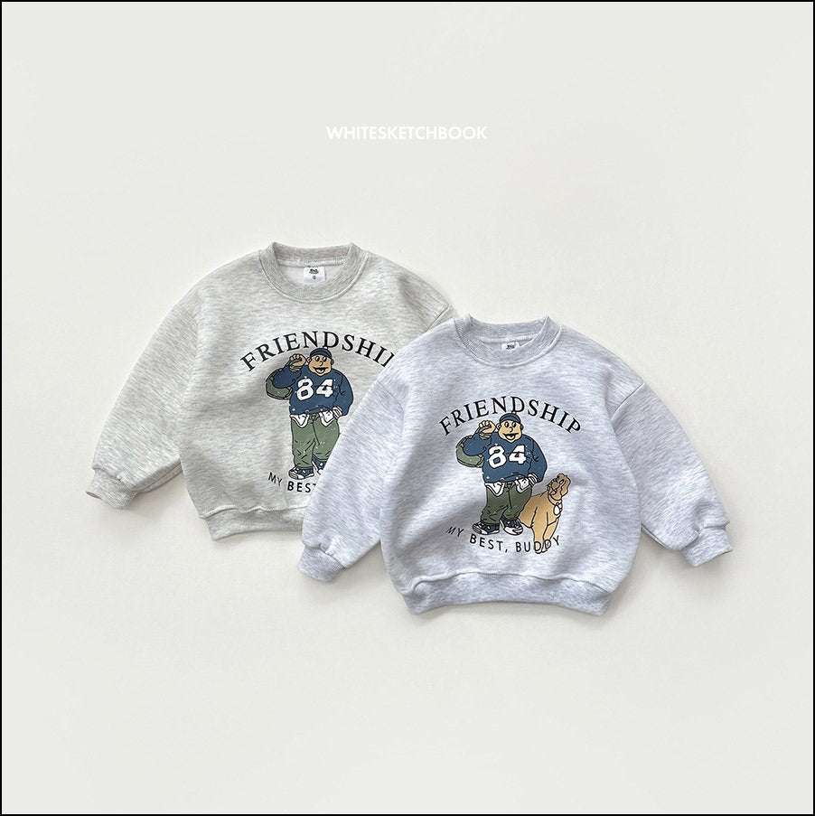 Friends fleece sweatshirt - white sketch book -4