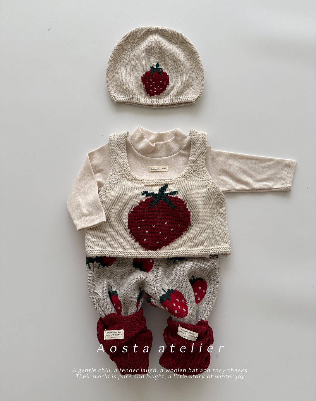 knit strawberry hat -Aosta-10