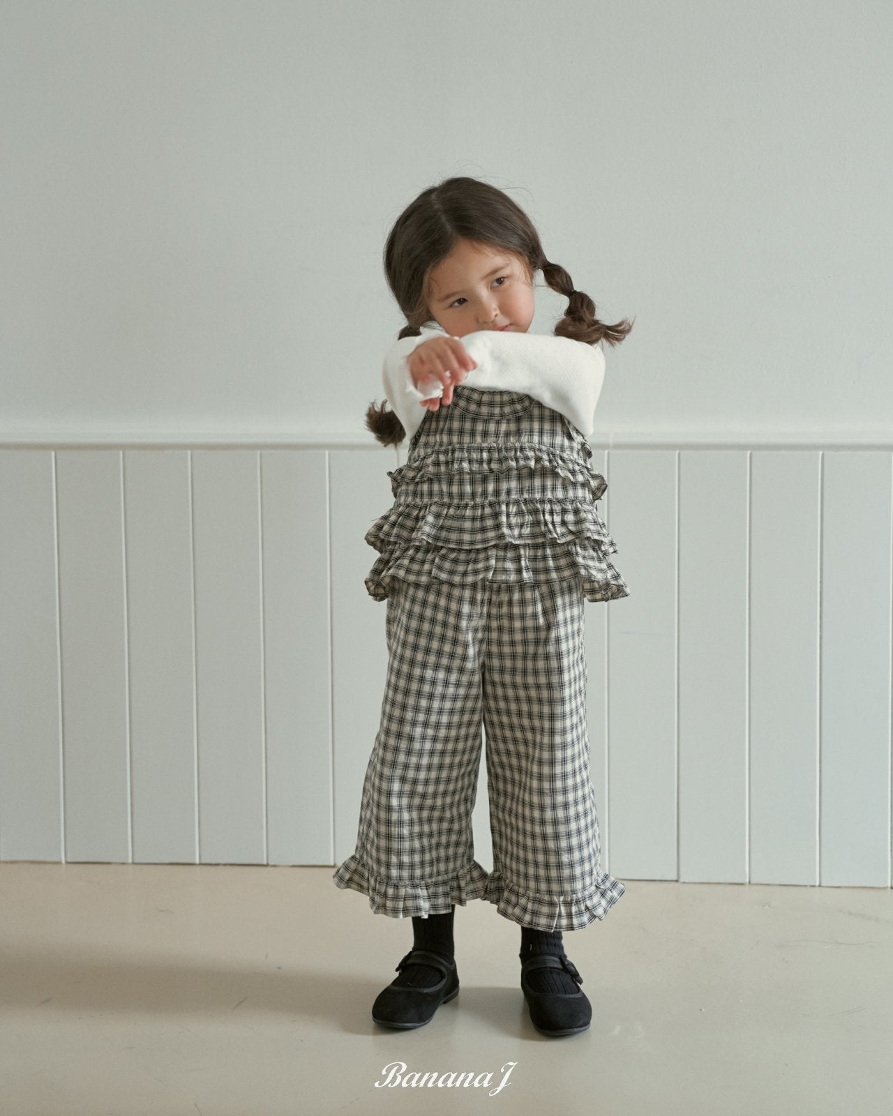 HERSHEY CHECK FRILL PANTS - BANANA.J - 34