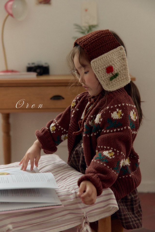 Veloty Flower Knit Cardigan - OREN-12