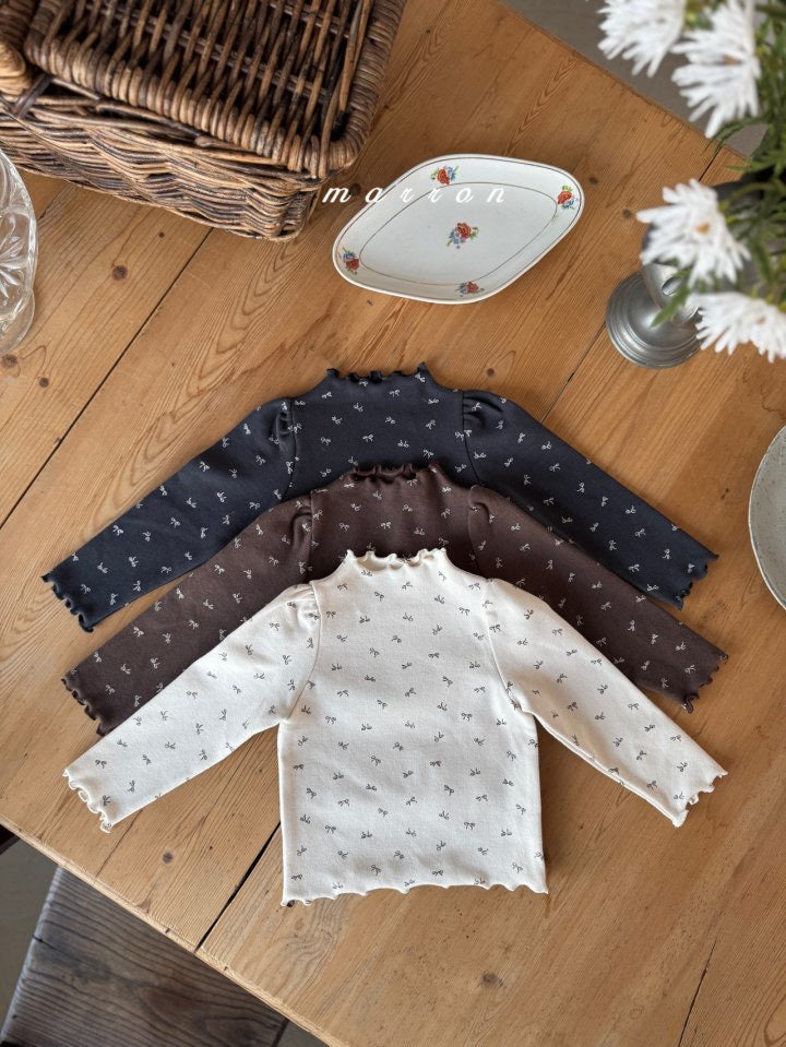 ribbon turtleneck tee-marron-28