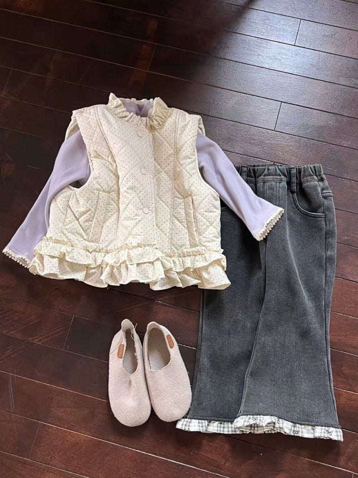 check frill wide pants-aiai-53