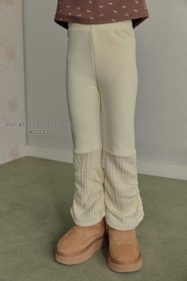 ribbed shirring leggings-Melikey-15