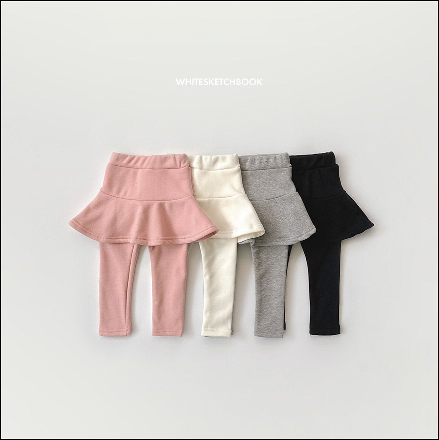 Mink skirt leggings - white sketch book -12