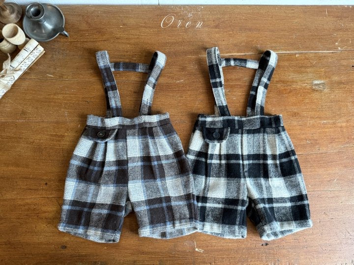 Brunel Check Suspenders Pants-OREN-37