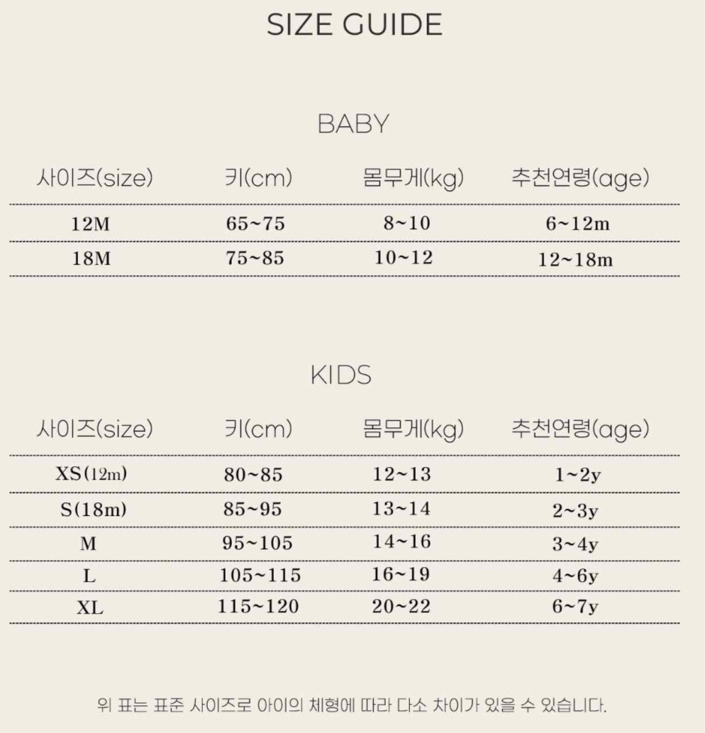 The beige model size