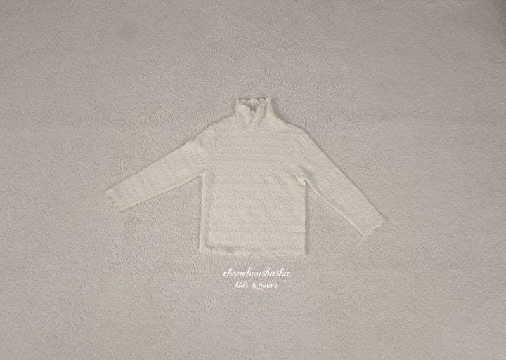 Flower Brushed Lace Turtleneck-chouchoushasha-6