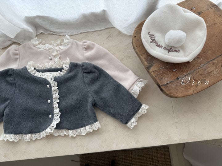 Mari Fleece Lace Cardigan-OREN-40