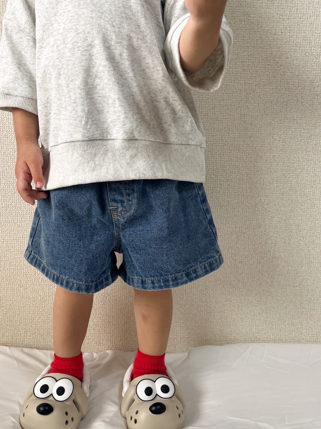 half denim pants/mun kodomofuku