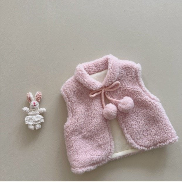 Pom-pom Pink Vest - my daughter - 23