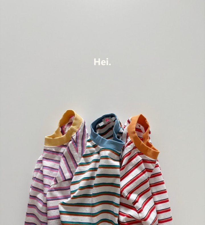 Color Block Striped T-shirt-Hei-22