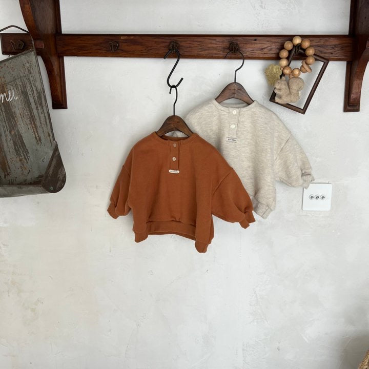 Bebe Button Sweatshirt -oatmeal-20