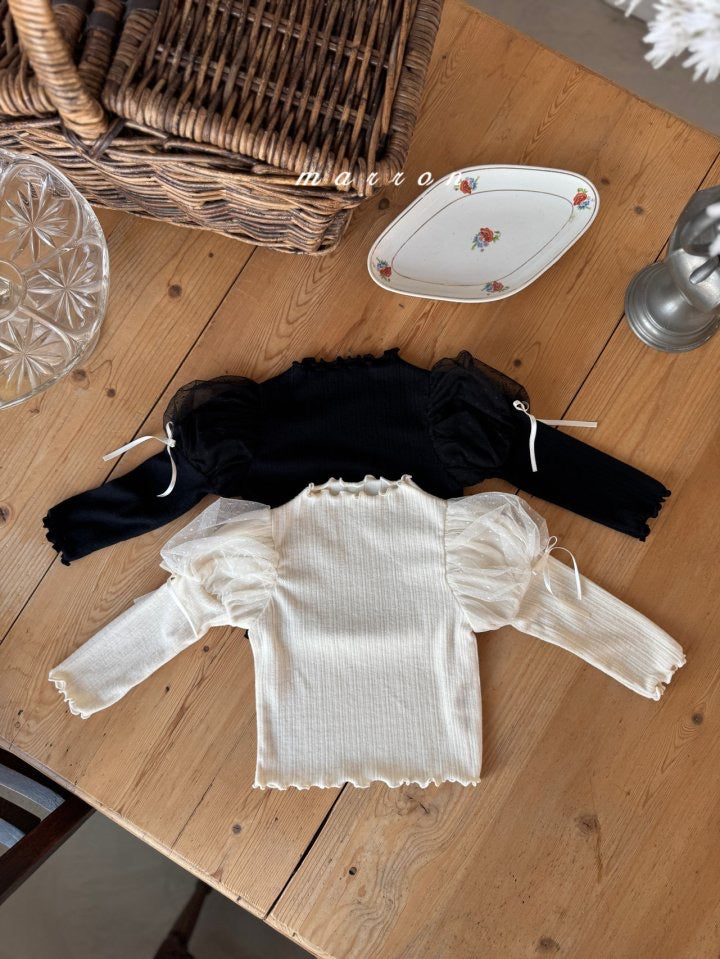 dot mesh t-shirt-marron-23