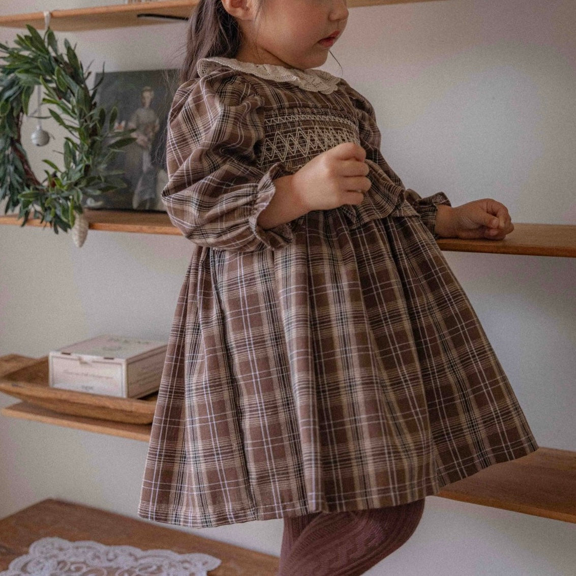 Chocolat Check Dress OREN-4