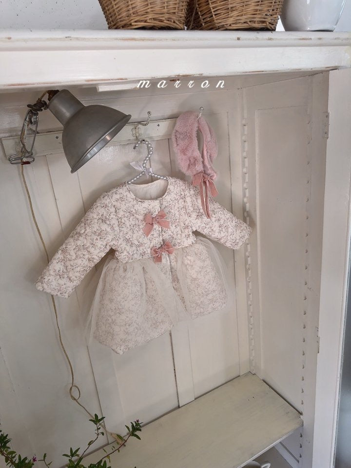 rose coat floral-marron-34