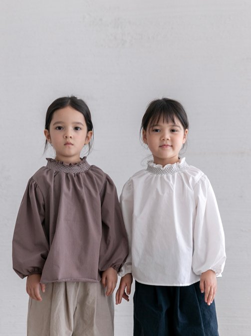 the king smock blouse -oatmeal-9