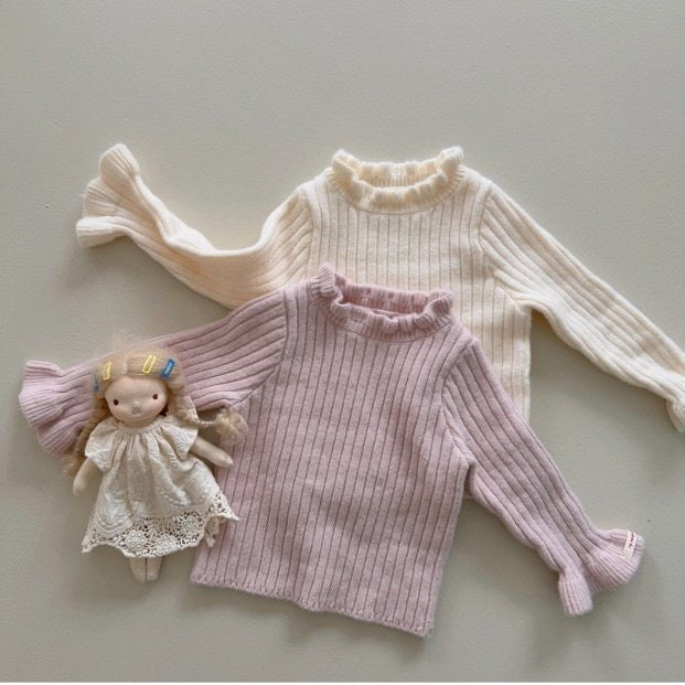 Rosy Ribbed Turtleneck Knit - my daughter - 19