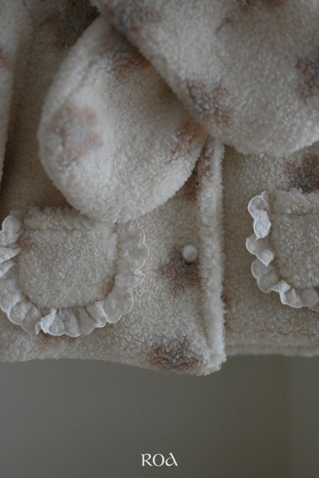 Flower Jacquard Fur Muffler - Roa - 28