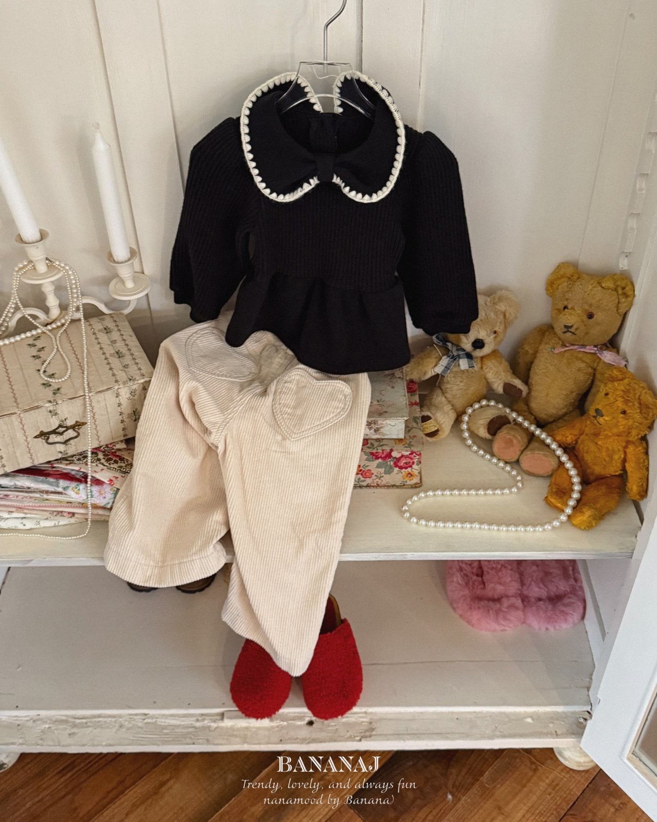 Heart corduroy PT-banana.j-28