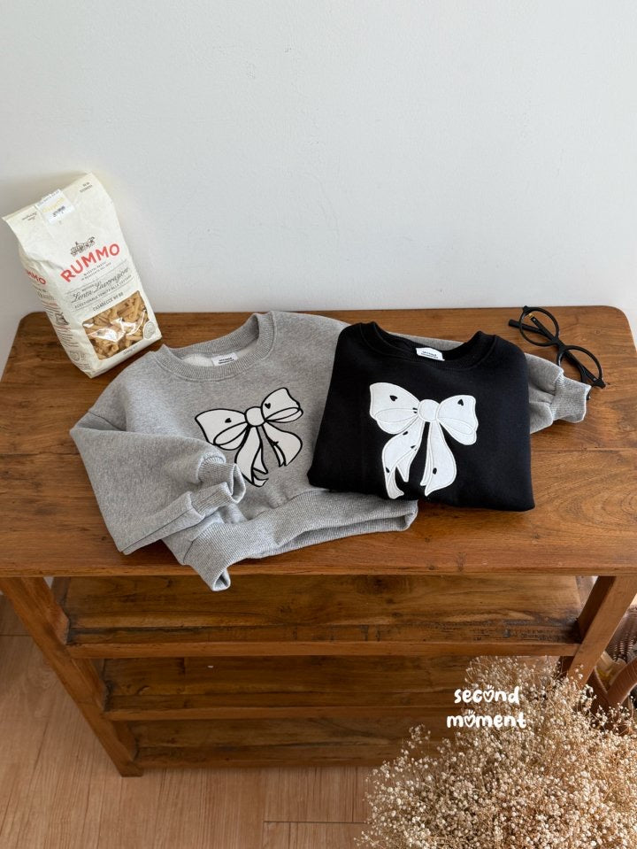 ribbon heart sweatshirt -second moment-17