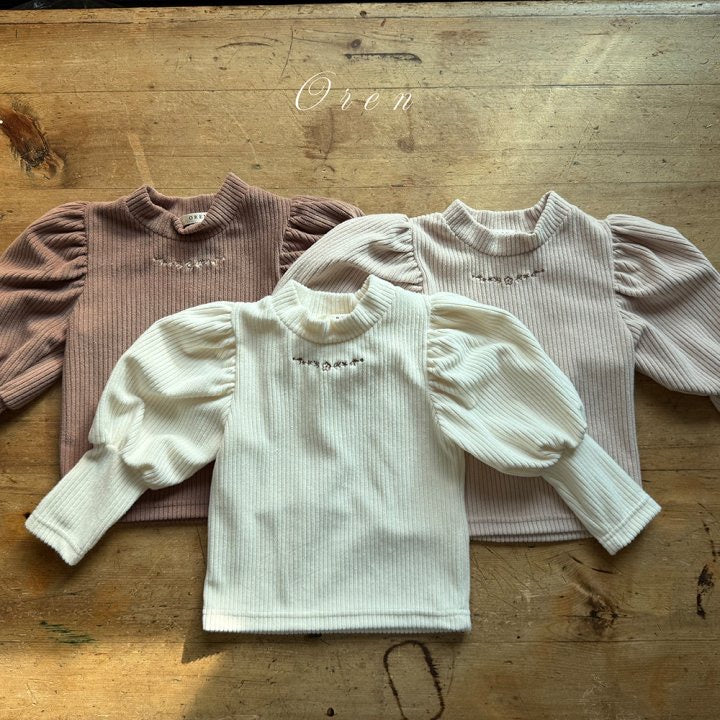 Marie Velour Ribbed Tee-OREN-41