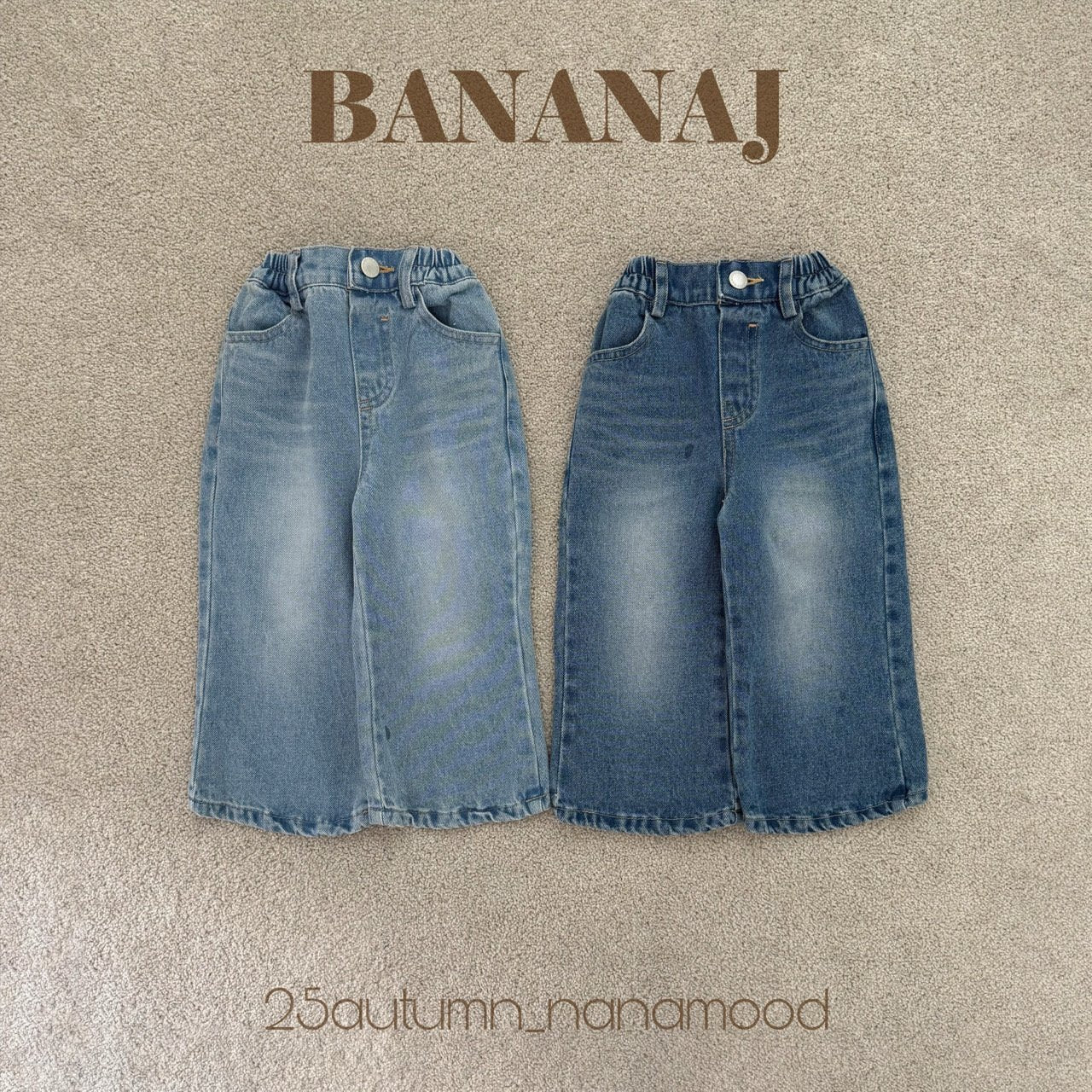 Unbalanced denim pants-banana.j-30