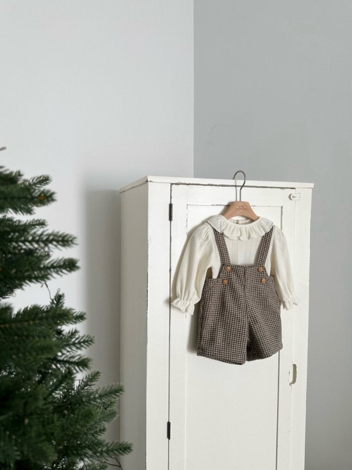 Window Check Suspender Pants - monbebe-9